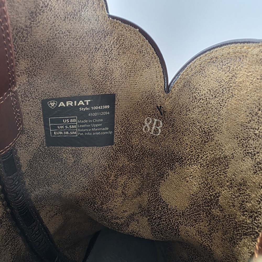 Ariat Rockdale Western Boots Brown Leather Square Toe Womens Size 8 B Medium - Picture 9 of 11